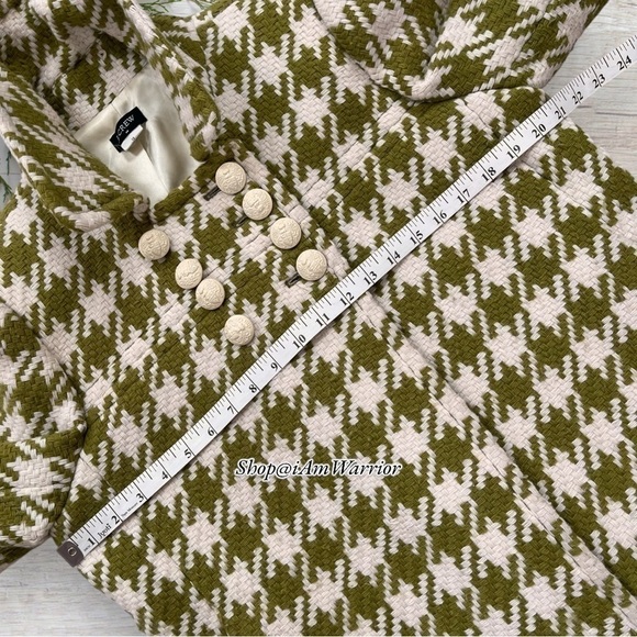 J.Crew rare vintage apple green houndstooth peacoat *shop@iamwarrior - Picture 5 of 9